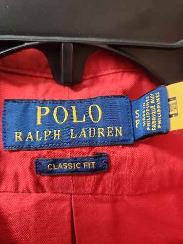 Ralph Lauren NWTShirt Mens Small Red Long Sleeve Button Down Oxford 100% Cotton - Picture 3 of 4