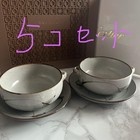 Tachikichi Karatsu-Style 5-Piece Gratin Set Ceramic White Classic Used