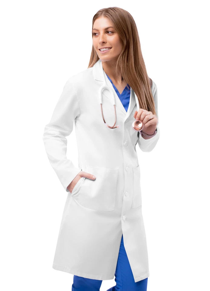 Adar Men Woman Doctor Nurse Scrub Uniform V-Cut Medical Consultation Lab Coat - Image 3 of 4