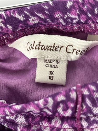 VTG Coldwater Creek Maxi Skirt SZ 1xl Purple Animal Floral Print Chiffon Y2K - Picture 5 of 5