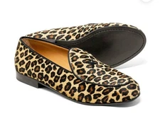 Del Toro Men's Leopard Print Pony Hair Milano Loafers Slip On Shoes Size 9.5