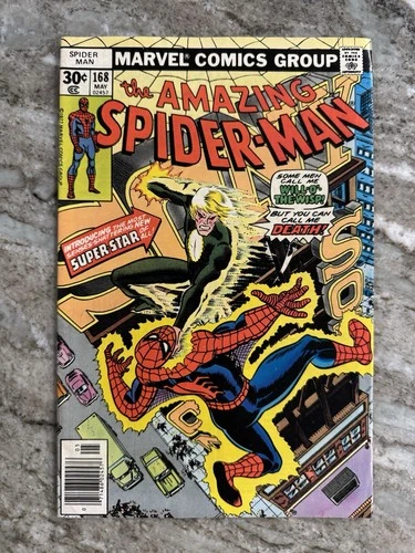 AMAZING SPIDER-MAN #168 2nd App. Will O Wisp Newsstand 1977 VF 🕷️🔥