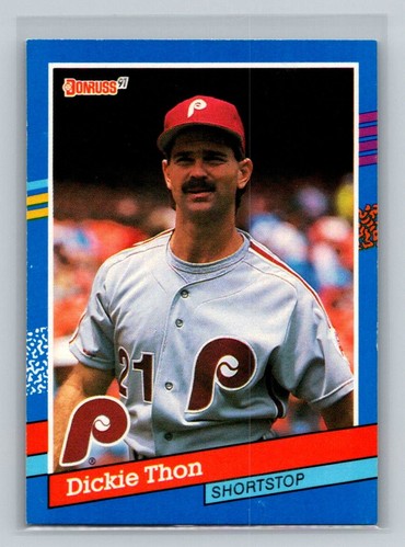 1991 Donruss #91a Dickie Thon Philadelphia Phillies Baseball Card