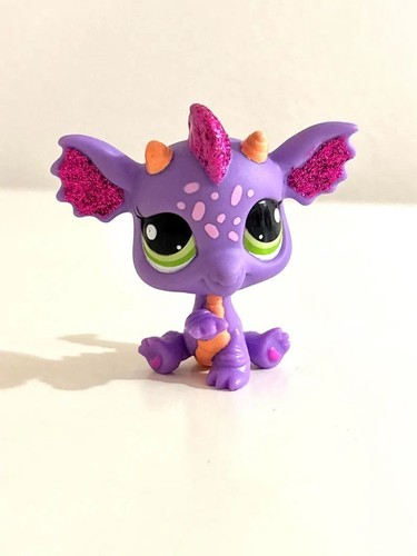 Figura de acción Littlest Pet Shop Purple Sparkle Dragon LPS #2660 - Imagen 2 de 8