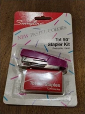 Vintage Swingline Tot 50 Stapler Kit 1000 Staples NOS Pastel Fucshia NIP