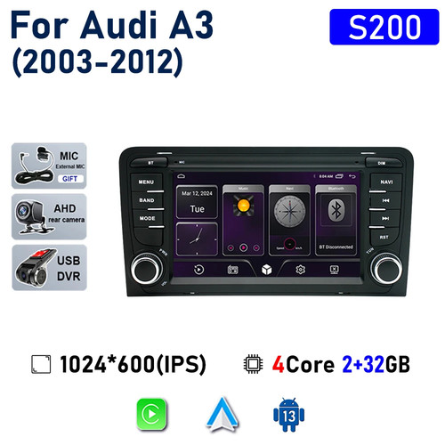 Radio Coche Audi A3 2003 2004 2005-2012 Original Montado Coche Pantalla Android - Imagen 36 de 39