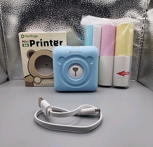 PeriPage Mini A6 Printer Wireless Portable Thermal Bluetooth With Paper - Picture 1 of 4