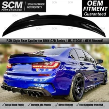 FOR 19-25 BMW G20 330i G80 M3 PSM STYLE HIGHKICK GLOSS BLACK TRUNK SPOILER WING