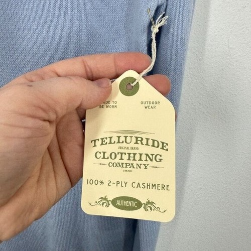 Telluride Clothing Co. Baby Blue Lavendar Mockneck 100% Cashmere Sweater NWT - Picture 5 of 7