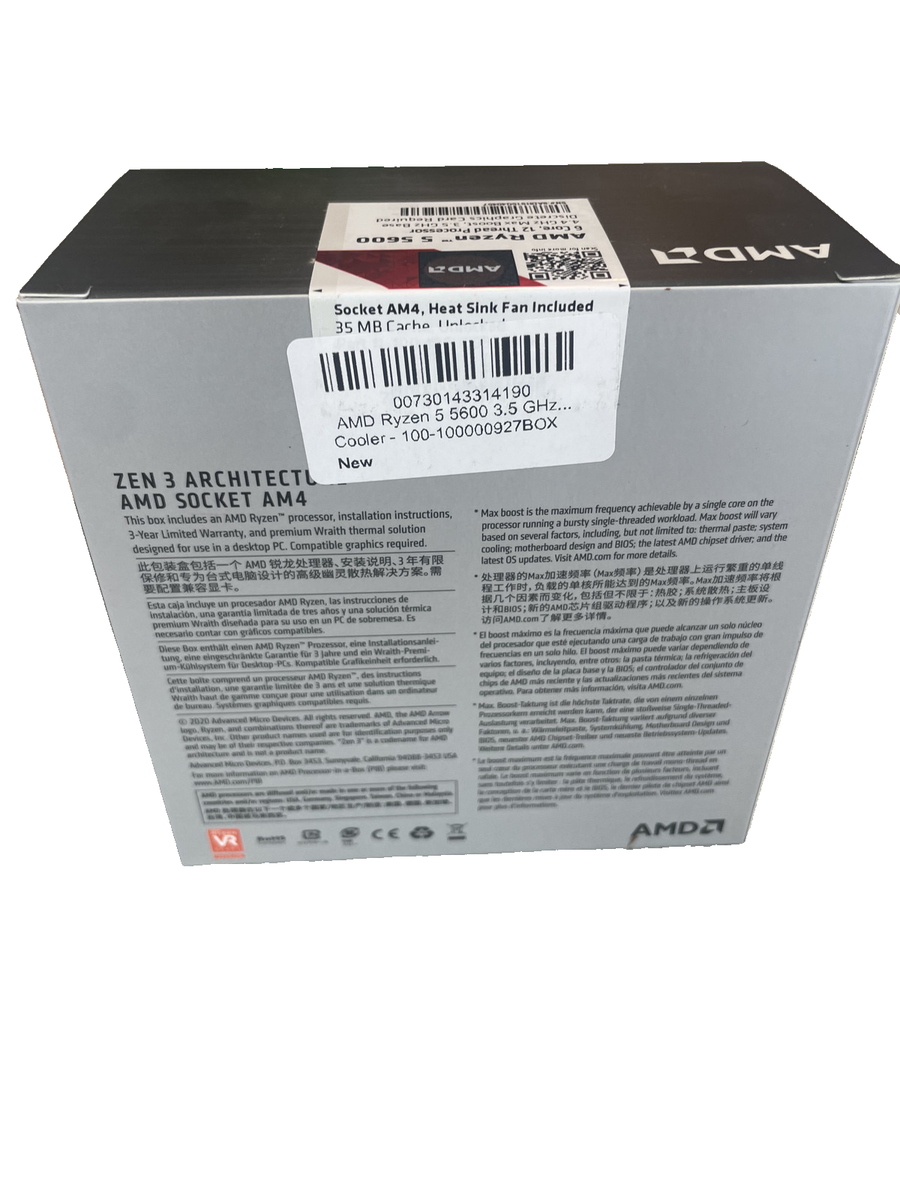 AMD Ryzen 5 5600X Desktop Processor (4.6GHz, 6 Cores, Socket