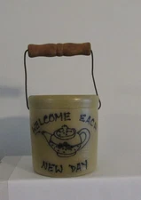 Vintage Maple City Pottery Monmouth Ill Stoneware Crock Bail Handmade 1995 USA