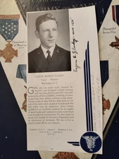 R/Adm EUGENE B. FLUCKEY C.O. USS Barb  MOH/NC Signed 1935 USNA Bio/Photo