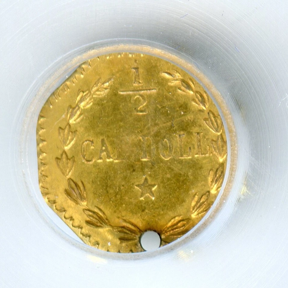 LR7 1881 G50C California Fractional Gold / BG-964 ICG MS60 Det Holed - xRare - Image 3 of 4