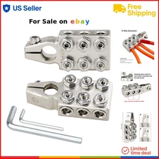 Battery Terminal Connectors 12-Way Distribution Block 8AWG to 4/0XL Gauge