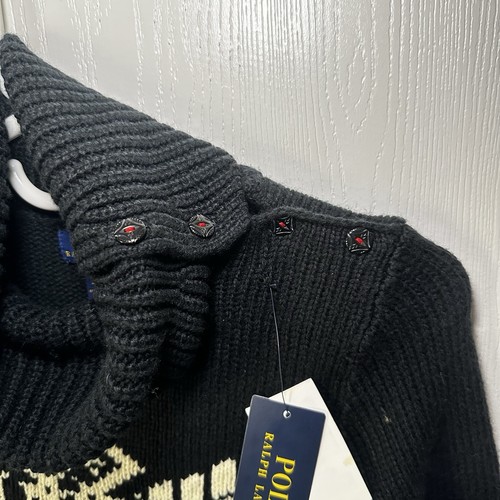 $135 Polo Ralph Lauren Unisex Black Snowflake Sweater Fair Isle Christmas NWT - Picture 8 of 15