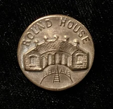 ANTIQUE WORKCLOTHES OVERALL BUTTON ROUND HOUSE BRAND WOBBLE SHANK