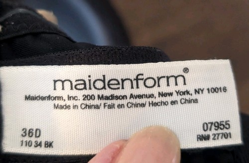 Maidenform Style 07955 One Fab Fit Black Strapless Underwire Bra 36D Underwire - Picture 2 of 8