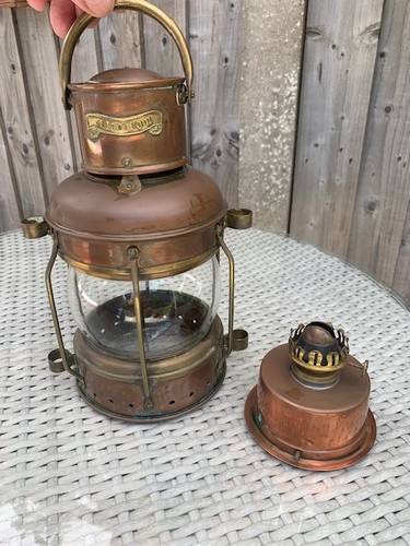Vintage Ships Anchor Light. Copper Lantern Marine Lamp Boat Maritime lantern - Picture 4 of 8