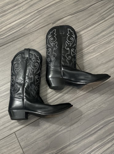 Botas Justin London Cuero Negro Western Rodeo Estilo 1409 Clásicas Para Hombre 11.5 D - Imagen 5 de 22