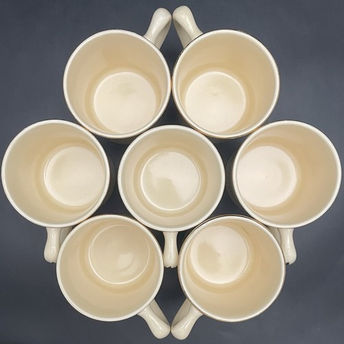 Homer Laughlin Tom & Jerry 8pc Eggnog Gold on Ivory Punch Bowl Set c1940s USA - Picture 14 of 19