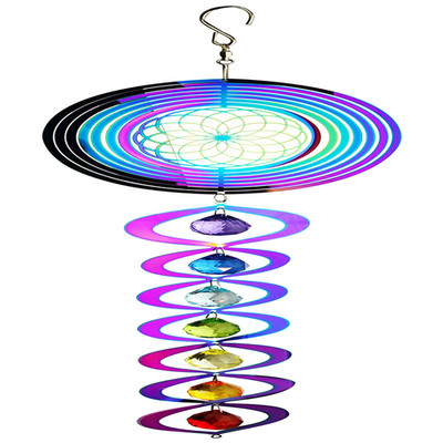 Red Carpet Studios Long Spiral Chakra Spinner Iridescent Flower
