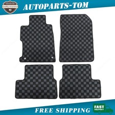 Checkered Flag Floor Mats Carpet For 2012-2015 Honda Civic Coupe 2row Waterproof