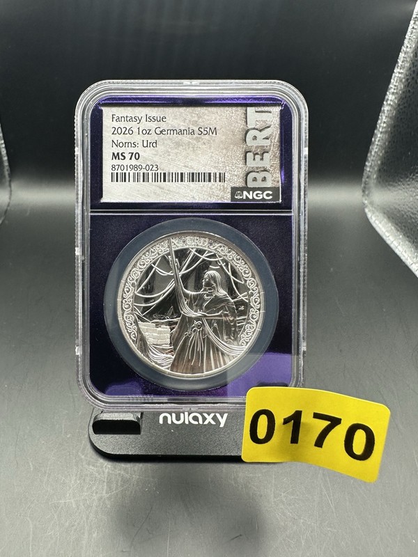 2026 Germania Mint Norns Urd 1 oz 5 Mark Silver BU Coin with COA OGP