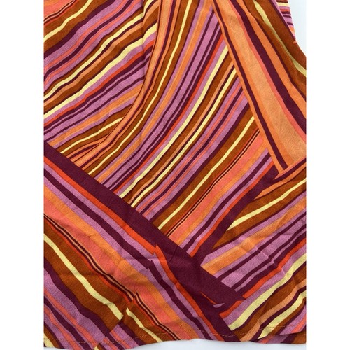 Wild Fable Women's Funky Print Orange Pink Stripe Dress Extra Small Retro New - Picture 2 of 10