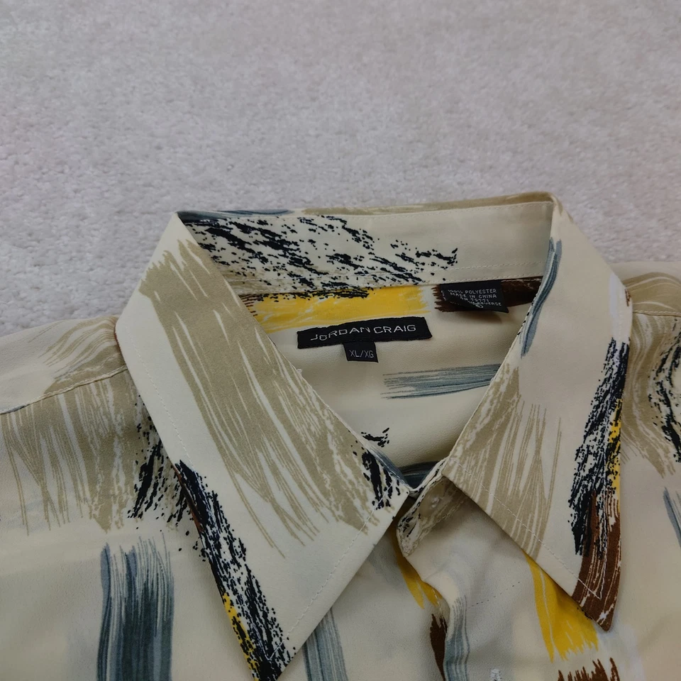 Camisa Jordan Craig Geométrica Mediados de Siglo Con Botones Para Hombre Cuadrada Talla XL Foto 4 de 4