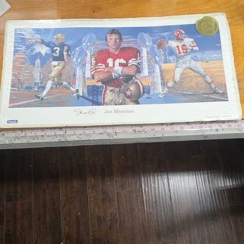 Joe Montana Autographed Lithograph MC Collectibles 49ers Chiefs Notre Dame