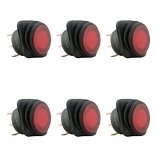 6pc 12V DC 25A SPST Power ON/OFF Rocker Toggle Switch for Automotive Boat ATV