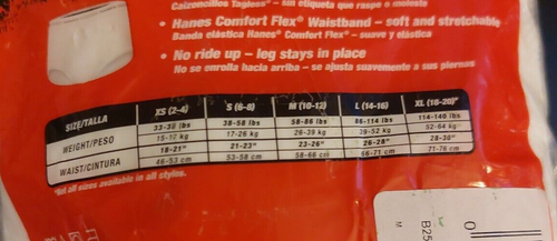 Hanes 6 Pack Boys Cotton Tagless White Briefs Med (10-12) New Sealed Flex Waist - Picture 4 of 4