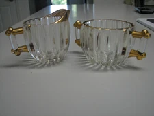 Jeanette Glass Creamer and Open Sugar bowl 'National Gold Accents' pattern