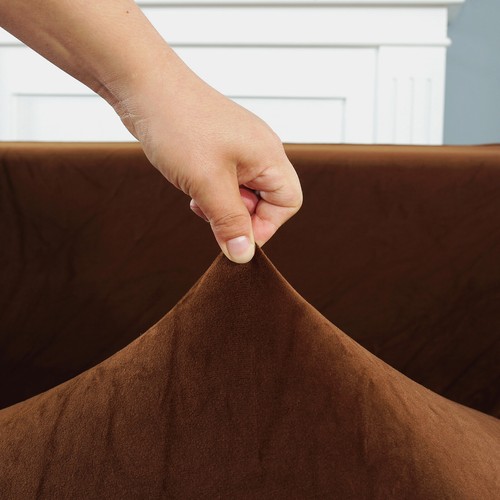 1/2/3/4 Sitzer Stretch Samt Sofabezug Sofa Überzug Ecksofa Abdeckung Sofahusse - Bild 73 von 87
