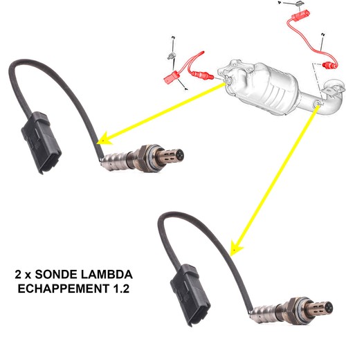 2x SONDE LAMBDA CATALYSEUR PREVU POUR CITROEN C1 II C3 II C4 Cactus 1.2 VTI - Imagen 3 de 7