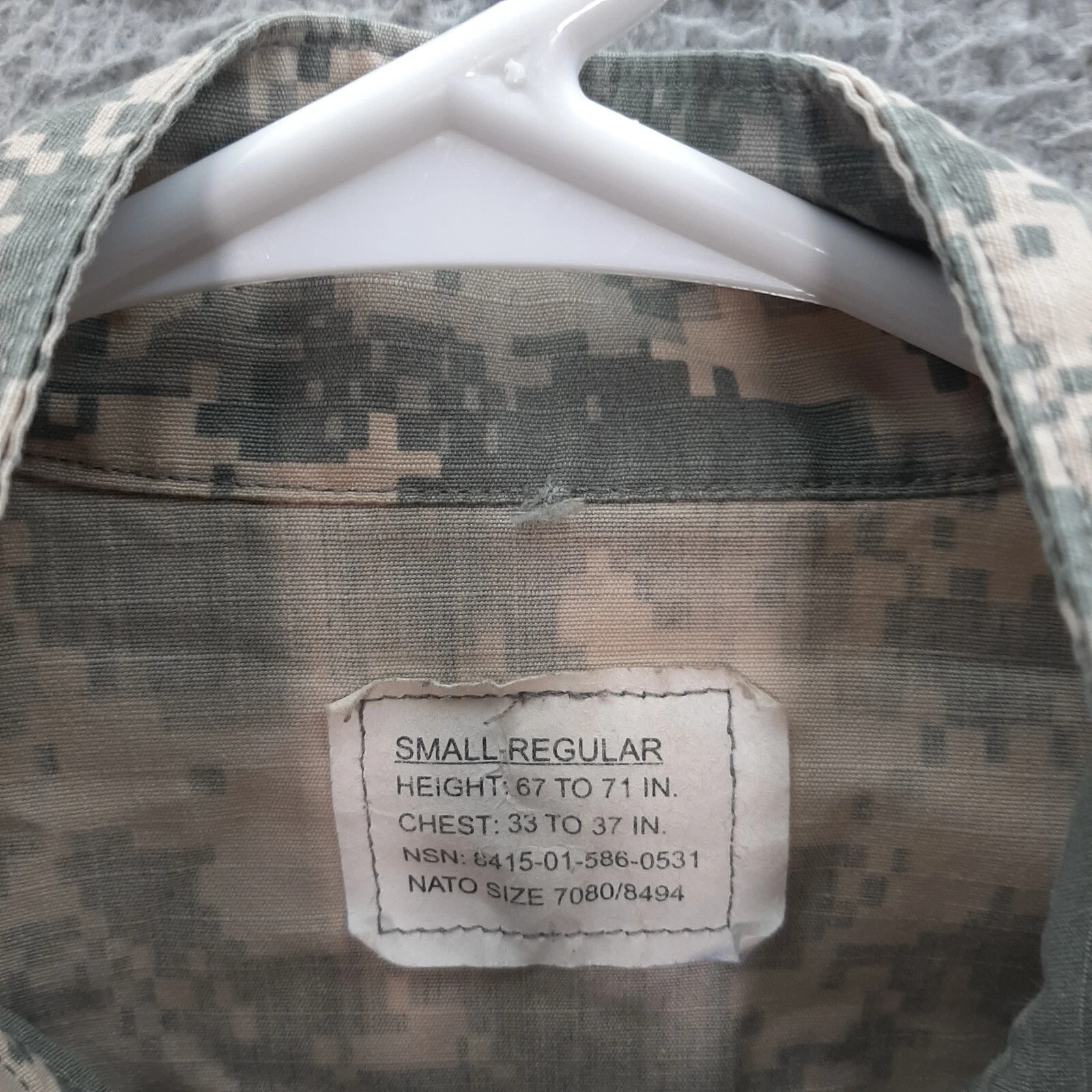 Military Jacket Adult Small Regular Digital Camouflage Army Combat Coat Ripstop - product detail image 5