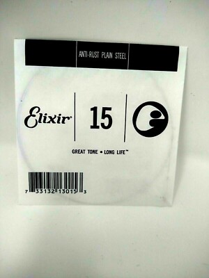 Elixir .015 Single Guitar String  Anti-Rust Plain Steel 13015CRENV2
