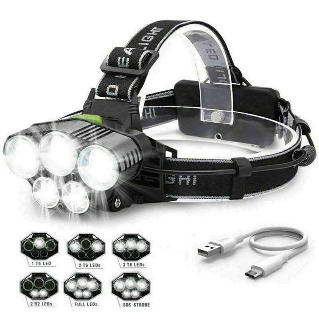 Details about / Outdoor Rechargeable 350000LM LED Headlamp Headlight Head Torch Battery