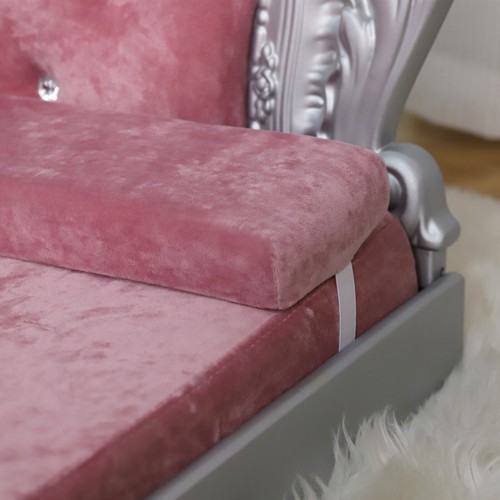 Cama para perros rosa terciopelo XXL XL L sofá para perros sofá para perros cojín para perros de felpa lavable - Imagen 8 de 17