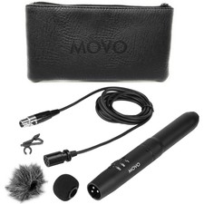 Movo Photo Lv11c Xlr Cardioid Condenser Lavalier Mic With Phantom Power Supply