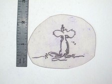 vtg 1960s 70s Tattoo acetate stencil Pop Culture Middle Finger Mouse signed MX