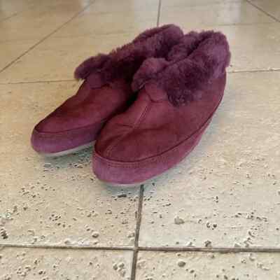 OVERLAND Australian Emma Sheepskin Shearling Black Cherry Slippers  Wmns 12