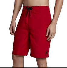 New HURLEY size 30 21" board shorts solid red One  Only swim trunks