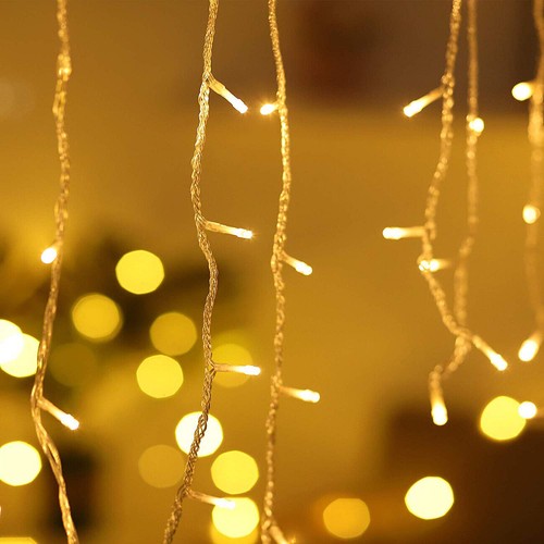 13FT Curtain Icicle Lights Wedding Party LED Fairy Christmas Indoor Outdoor - Picture 21 of 21