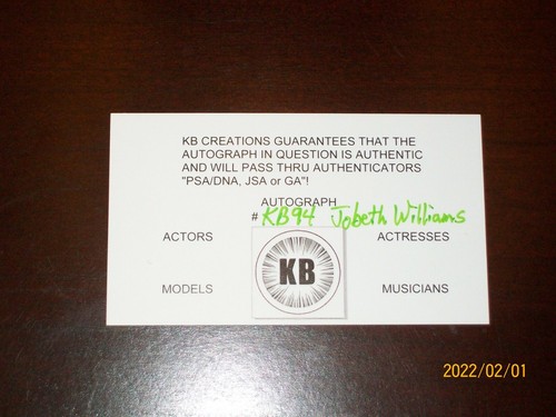 JOBETH WILLIAMS "POLTERGEIST" SIGNED AUTOGRAPHED 3X5 INDEX CARD KB#94 - Picture 3 of 4
