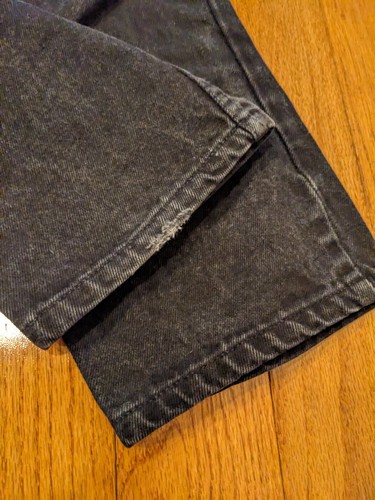 Vintage 90s Levis 550 Relaxed Fit Kids Slim 10 23 x 25 Black Denim Jeans - Picture 4 of 6