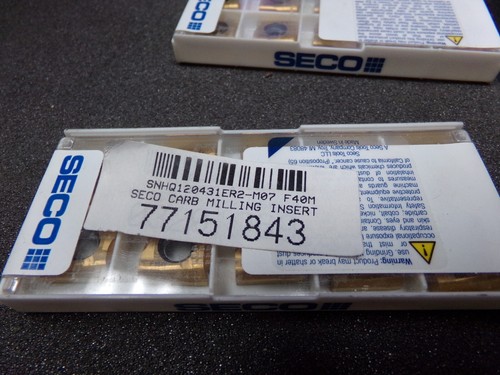 (10) SECO Milling Insert: SNHQ120431ER2-M07, F40M, Solid Carbide (C) - Picture 3 of 5