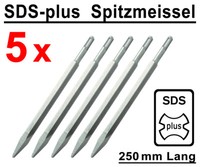5 StüCk Sds-Plus SpitzmeißEl 250Mm Lang StemmmeißEl FüR Bohrhammer Stemmhammer