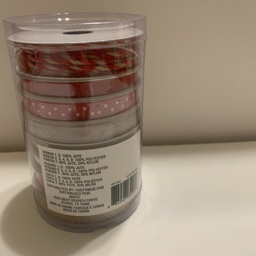 Brand New Celebrate it Eight Pack Christmas Red/Burlap Ribbon 32 Yds Total - Picture 3 of 3