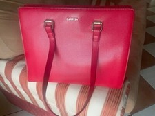 Borsa carpisa in pelle di colore rosso, nuova mai usata con tracolla in pelle